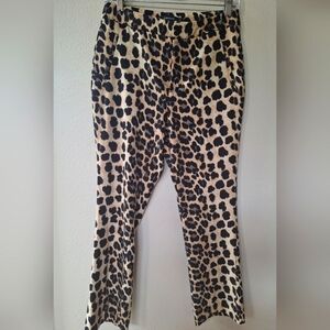 Zara Basic Mini Flare Leopard Pants. Stretchy. Womens size S